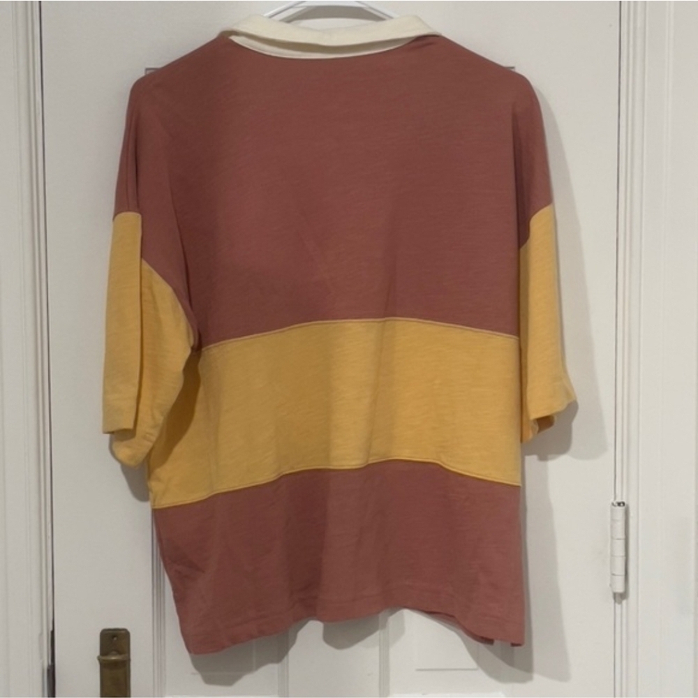 Madewell Colorblock Rugby Polo Shirt Size L Short Sleeve Euc - Picture 2 of 5